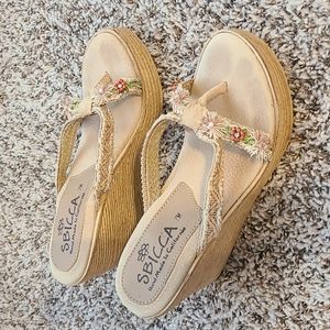 Sbicca Floral Wedges